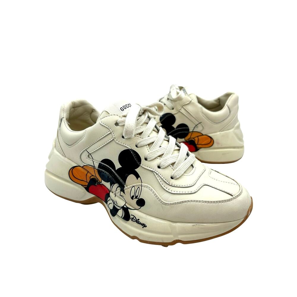 GUCCI DISNEY Rhyton Mickey Mouse Sneakers  Size 36  / 6 Women’s Ivory